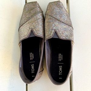 Toms Women Sparkle Shoes Grey multi-color size 8